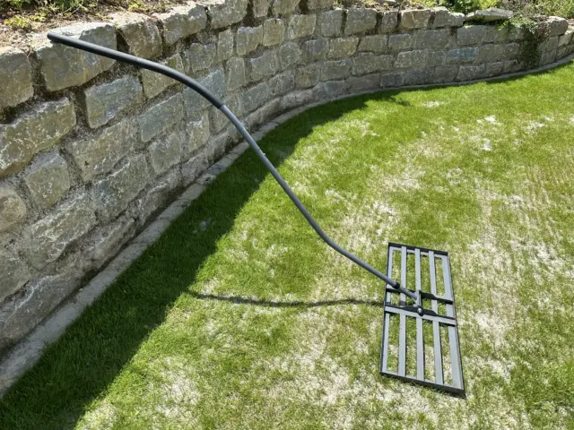 Green Spark Rasenrakel mit XL-Bodenplatte 80x30cm, ergonomischer Nivellierrechen zum Rasen sanden, Rakel Lawn Leveling Rake