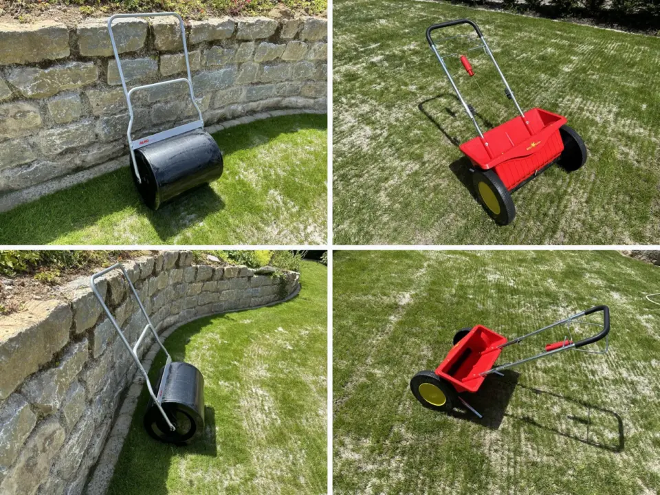 Kombi: AL-KO Gartenwalze GW 50 + WOLF-Garten Streuwagen WE 430 „Perfekt“